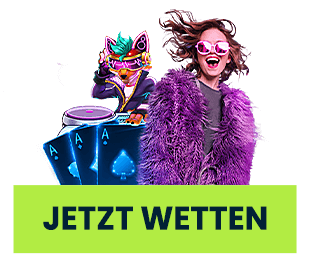 Casino Szene mit Spielfiguren und Wetten Button
